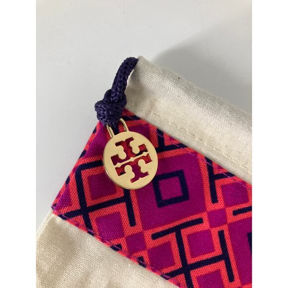 TORY BURCH CREAM DRAW STRING DUST BAG WITH PINK TRIM - Picture 2 of 6